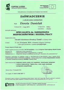 Specjalista ds zarzadzania bhp